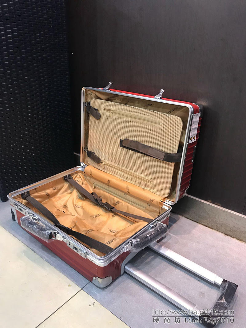 潮牌Suprmem聯名rimowa日默瓦 專櫃雙排萬向靜音飛機輪 航空7系鋁合金 拉箱/拉杆箱 20寸登機箱  xbt1142